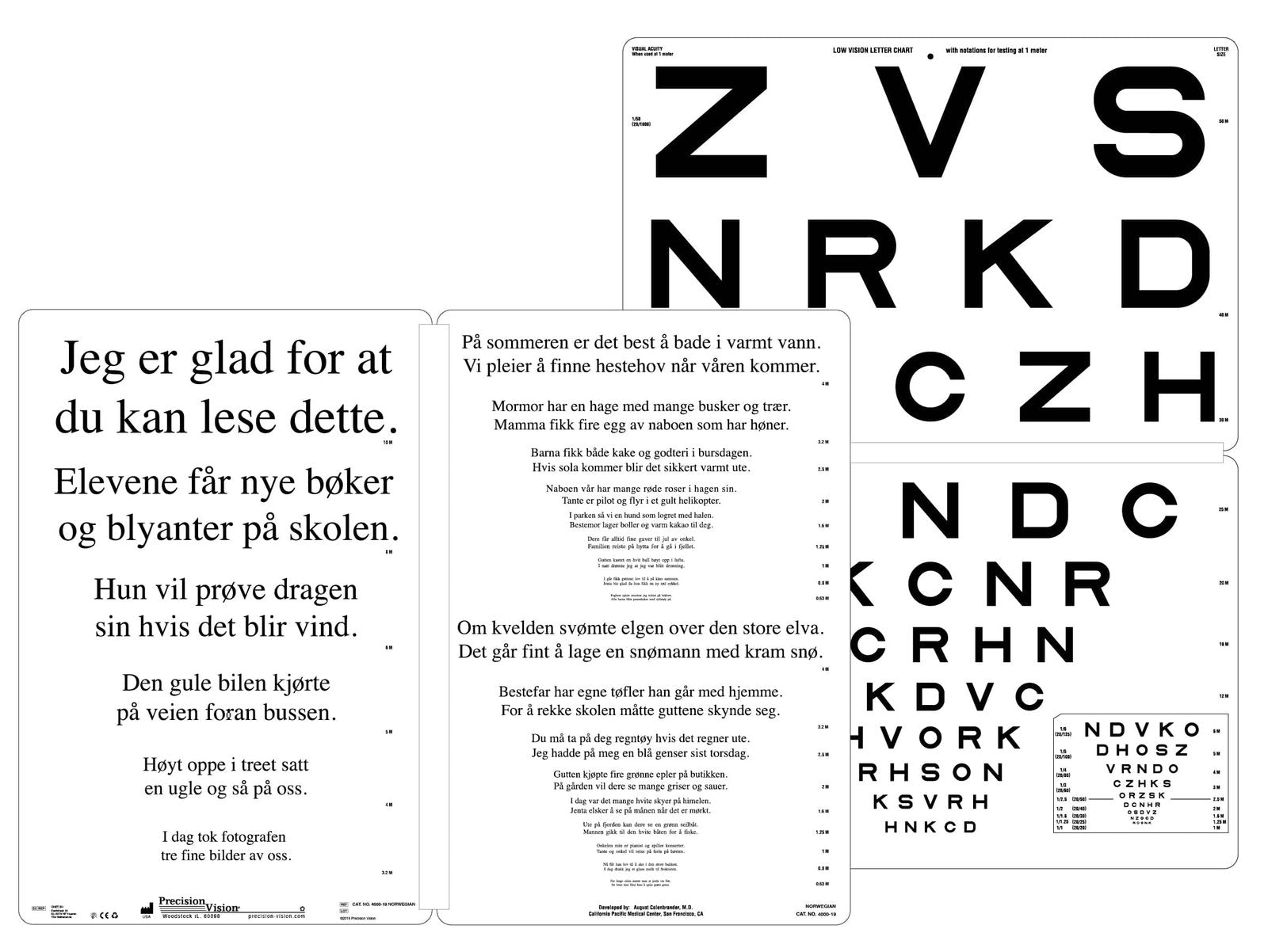 Low Vision Letter Chart - In Multiple Languages