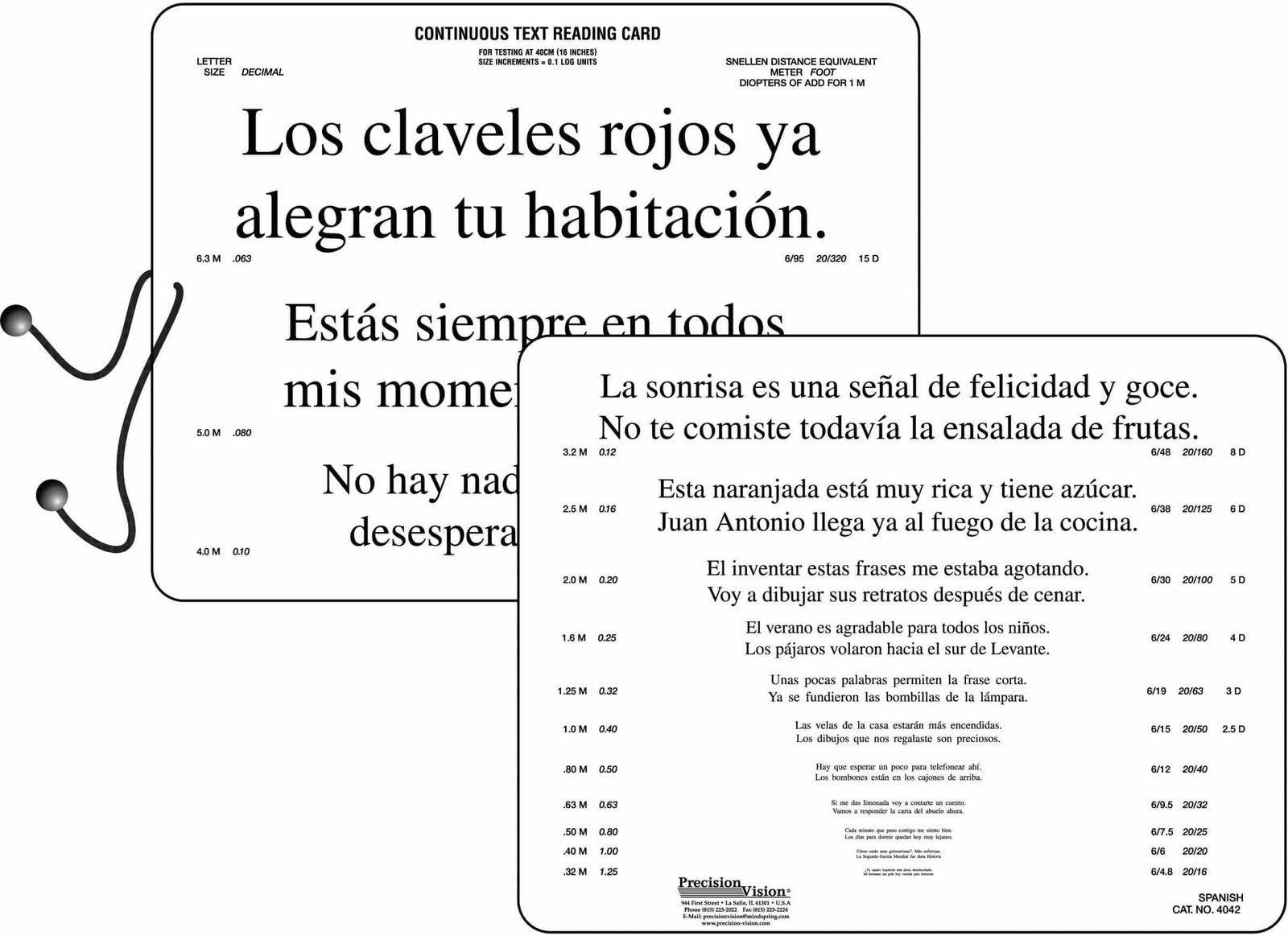Colenbrander Reading Card (Near Vision, Standard Contrast)