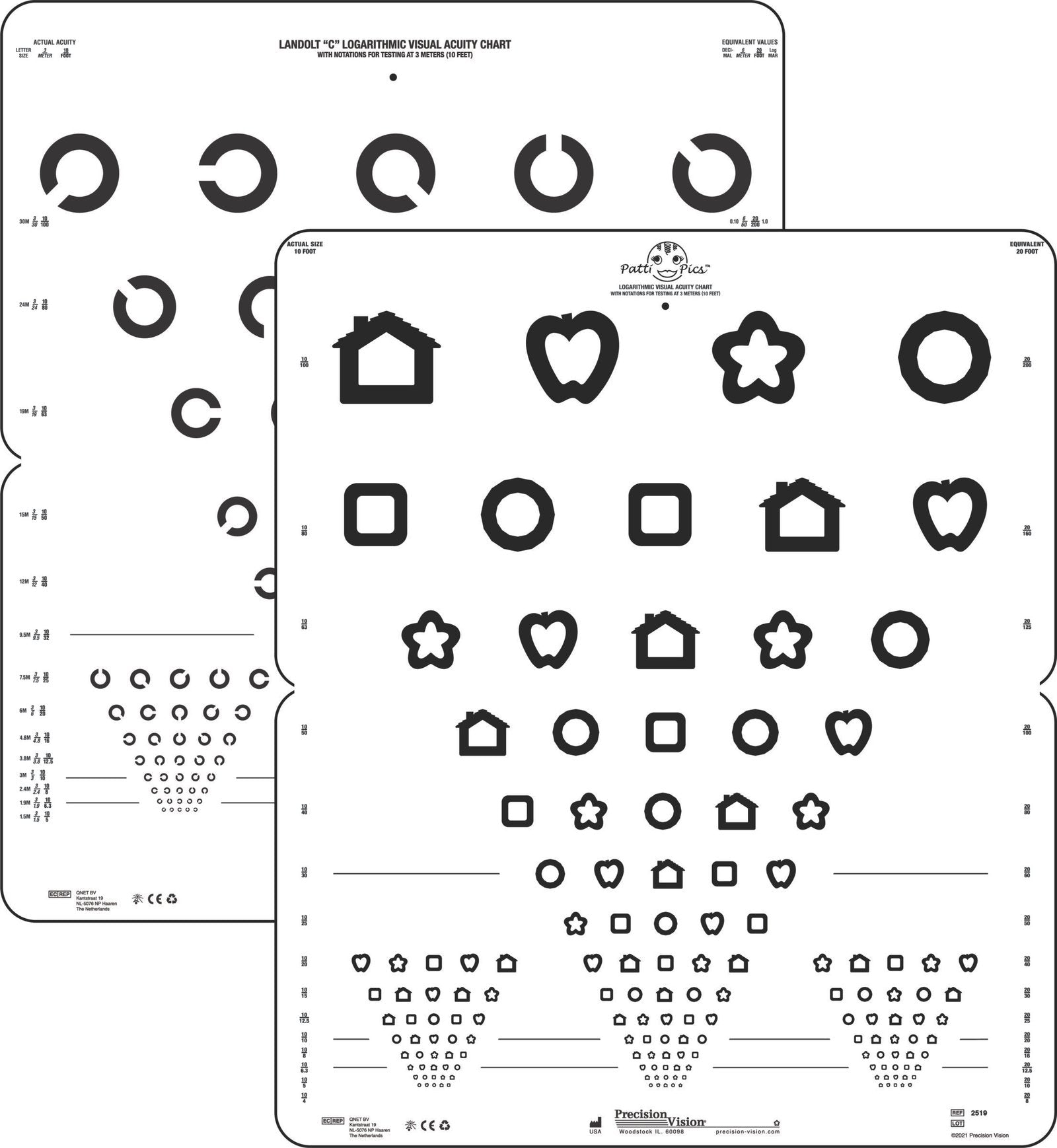 3 Meter 2 Sided ETDRS® Folding Chart