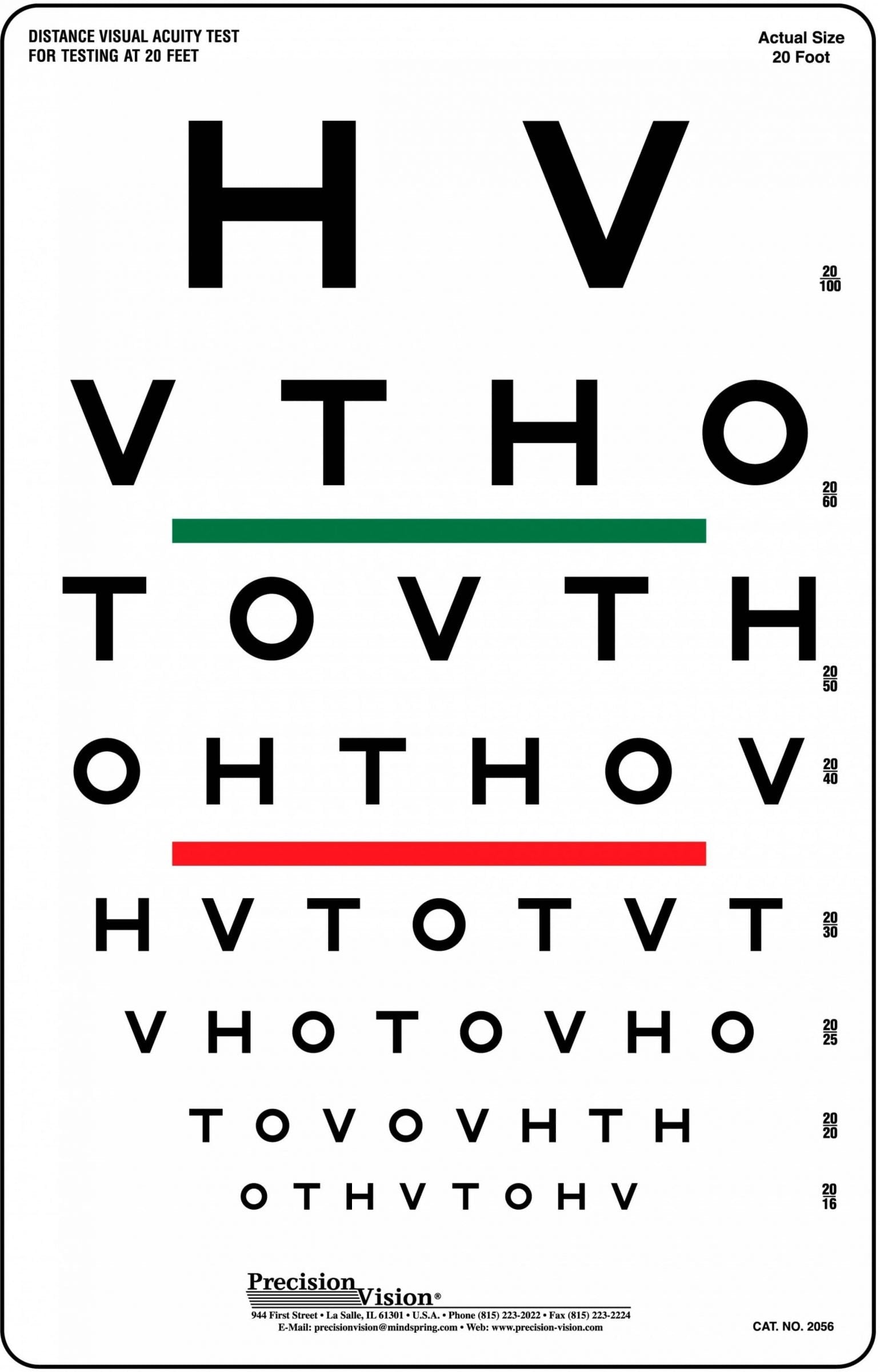 HOTV Visual Acuity / Color Vision Chart
