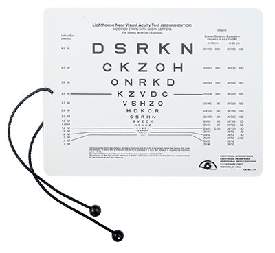 Near or Intermediate Vision Chart