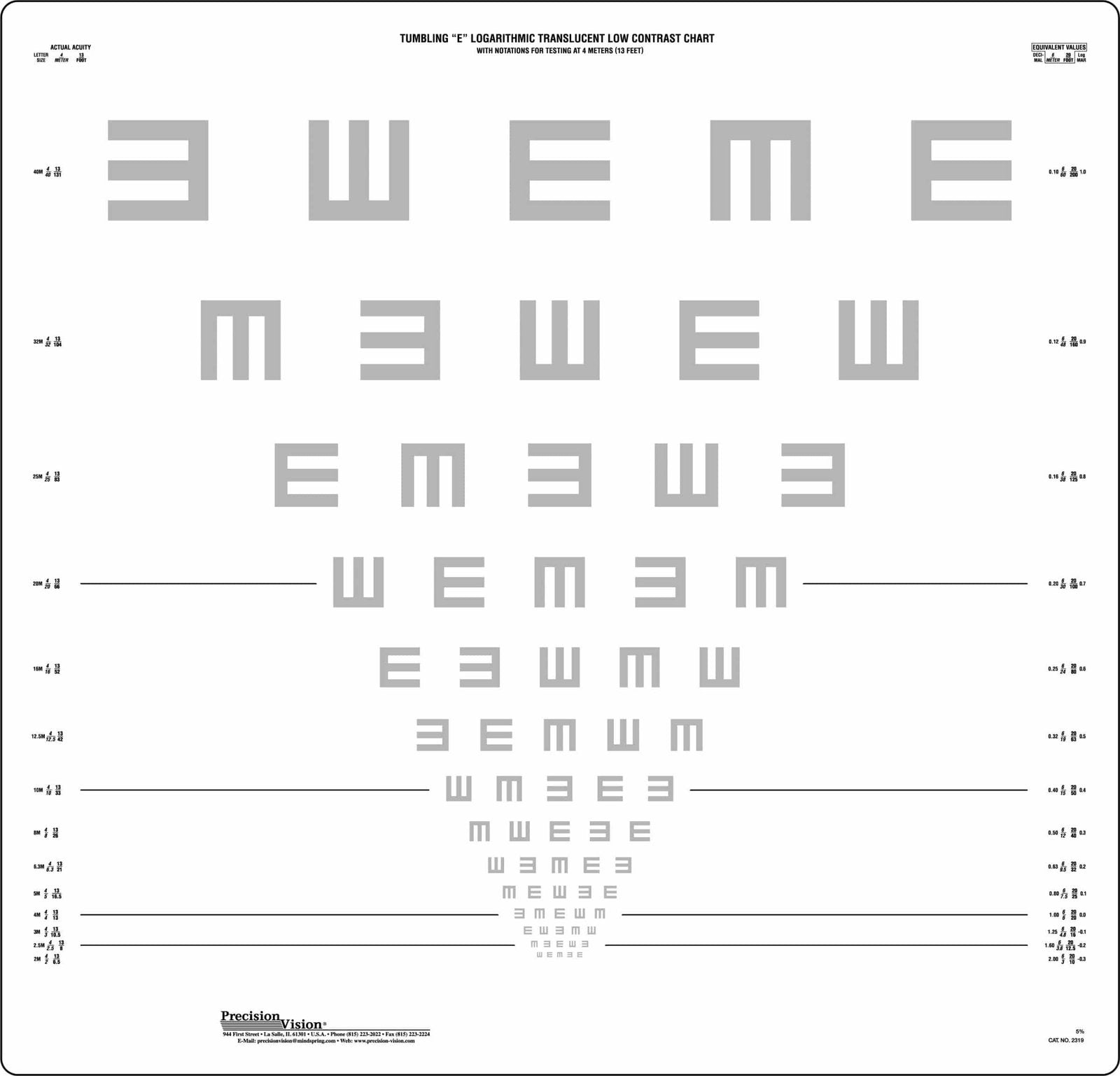 Tumbling "E" Translucent Chart