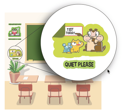 EyeWalls™  fun, repositionable, peel and stick images with interchangeable phrases