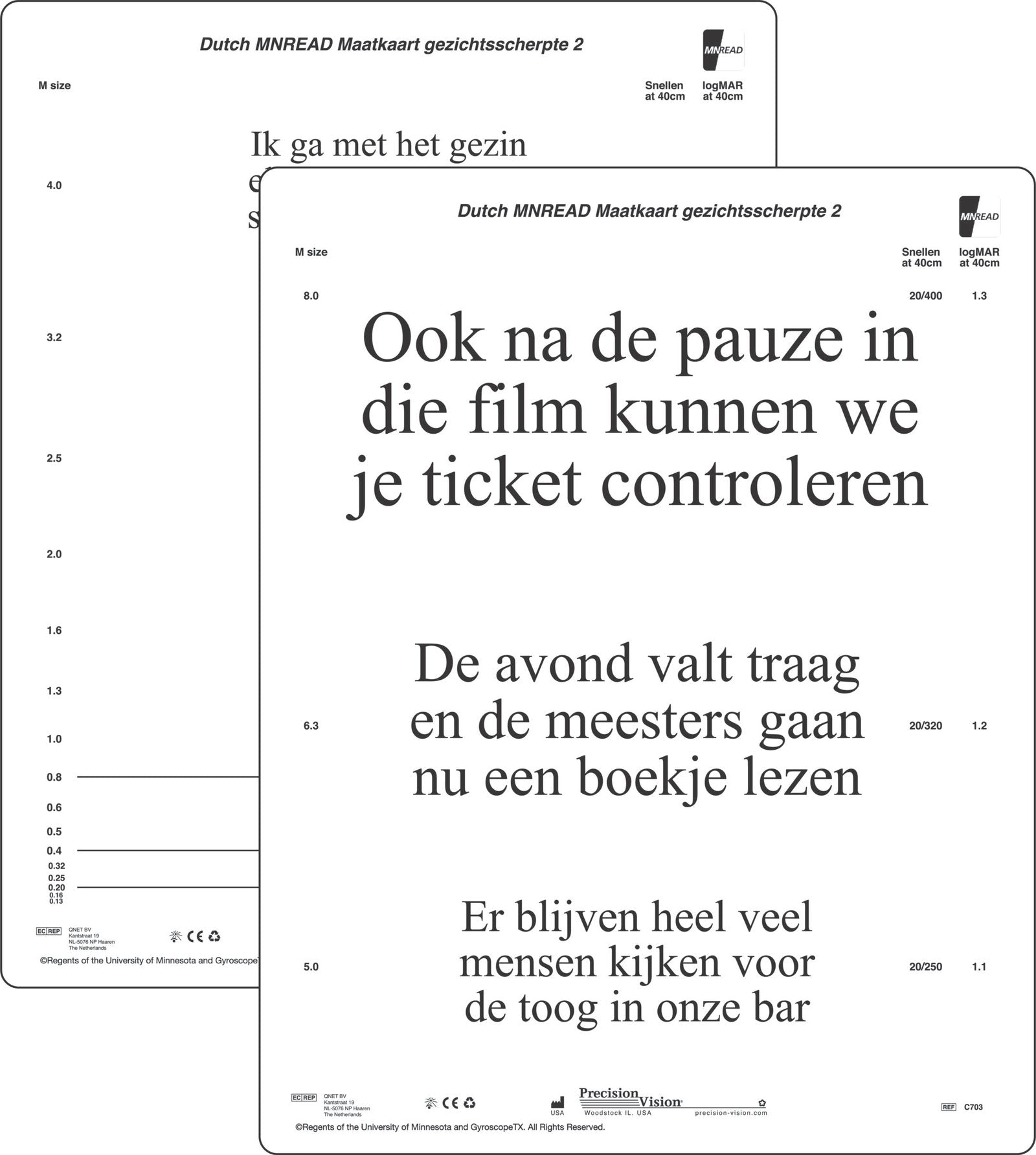 MNRead Chart - In Multiple Languages