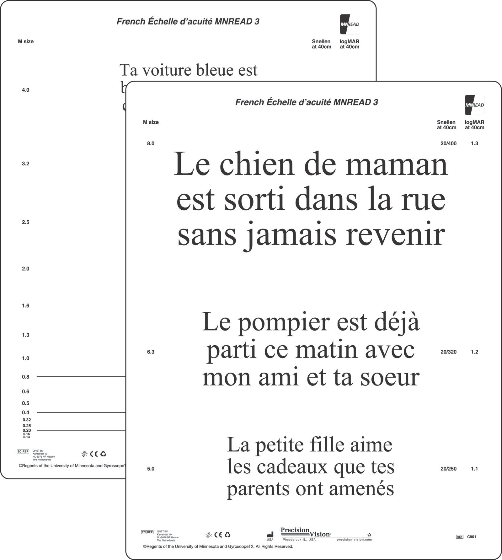 MNRead Chart - In Multiple Languages