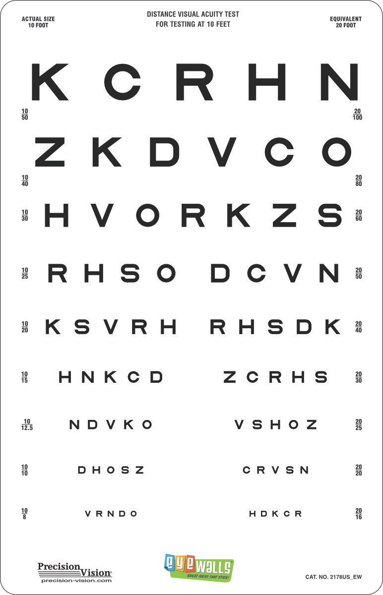 EyeWalls™ Peel/Stick Sloan Letters Linear Spaced Translucent Distance