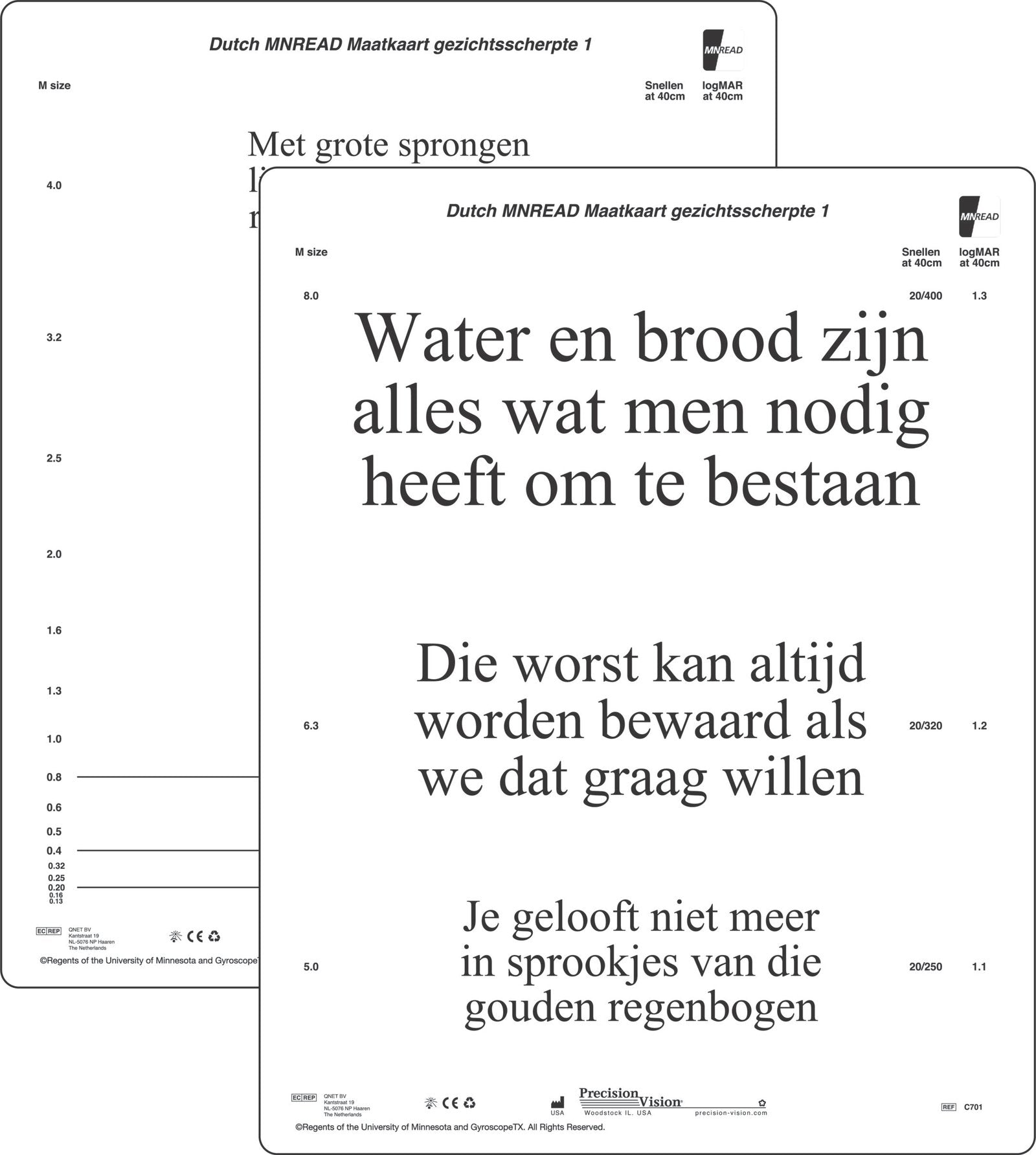 MNRead Chart - In Multiple Languages