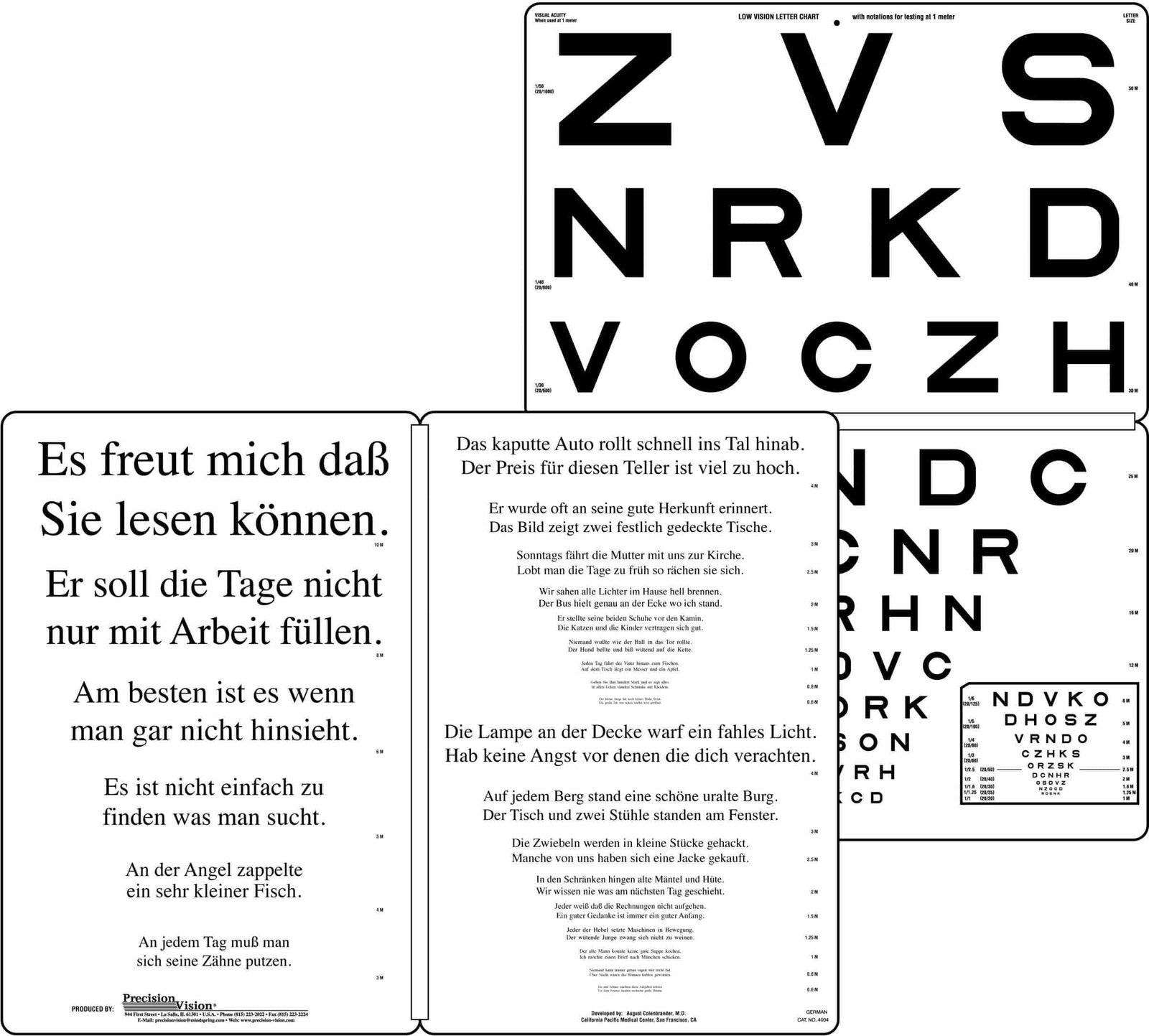 Low Vision Letter Chart - In Multiple Languages