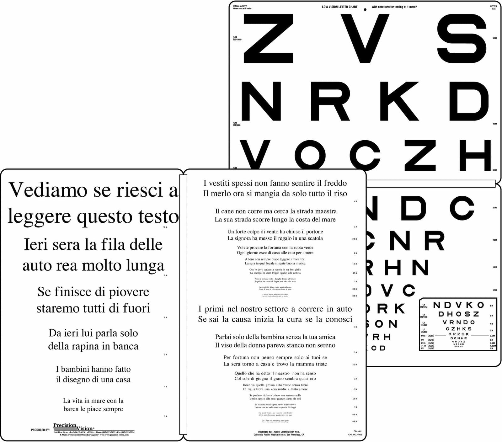 Low Vision Letter Chart - In Multiple Languages