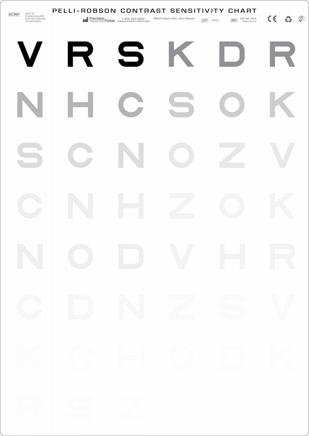 Pelli-Robson Contrast Sensitivity Chart