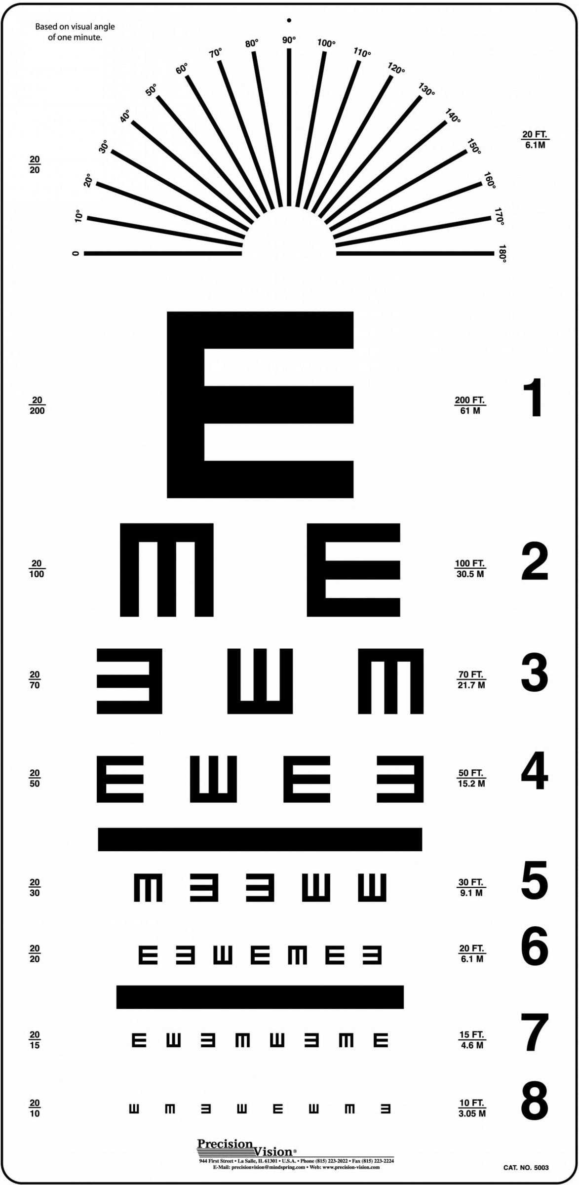 Tumbling "E" Eye Chart