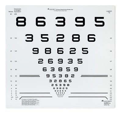 Lighthouse ETDRS® Numbers Chart LH 9243