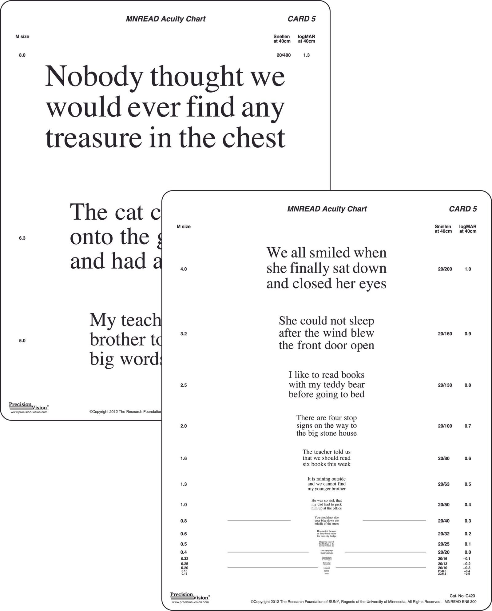 MNRead Chart - In Multiple Languages