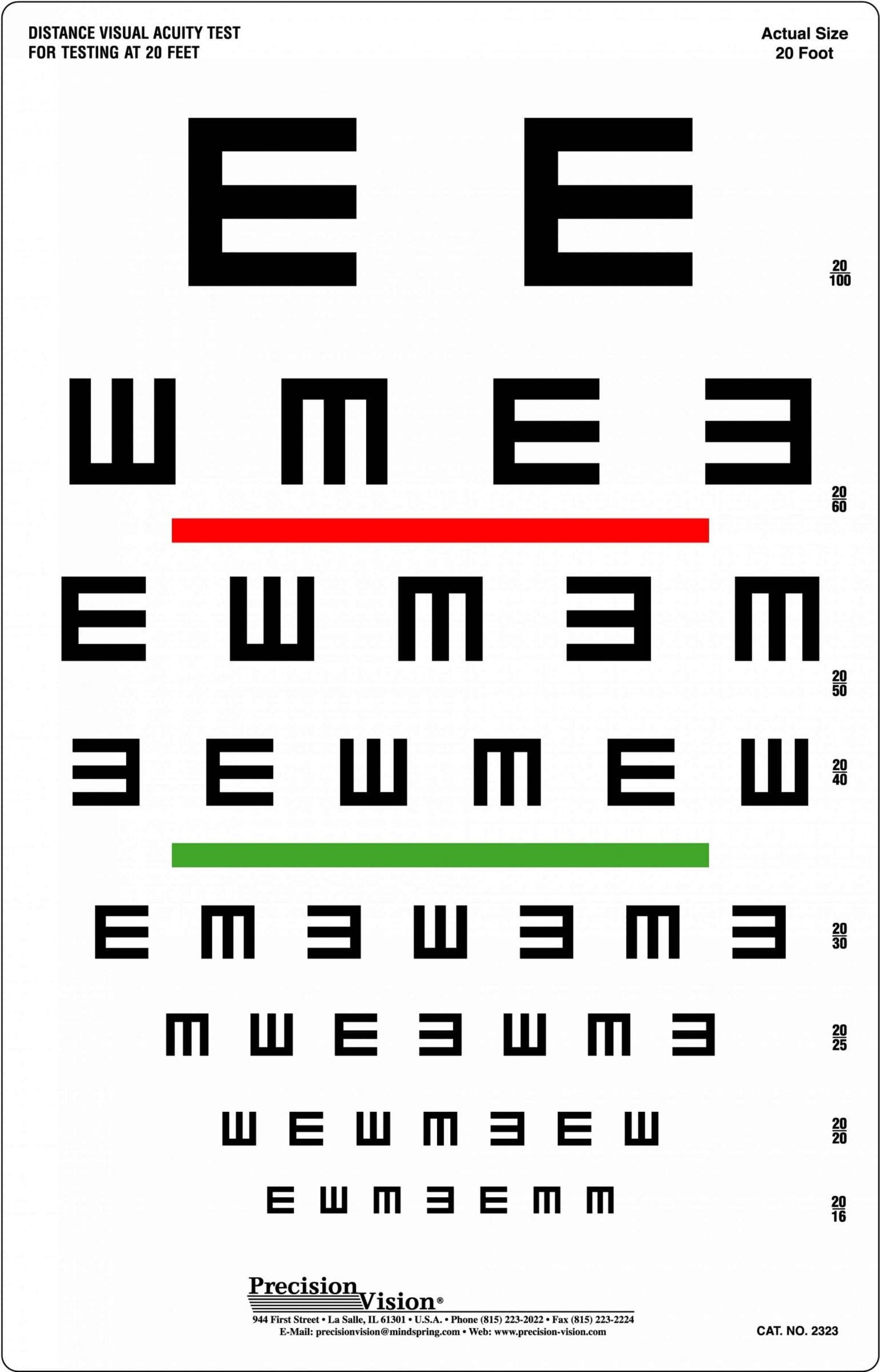 Tumbling "E" Visual Acuity / Color Vision Screening