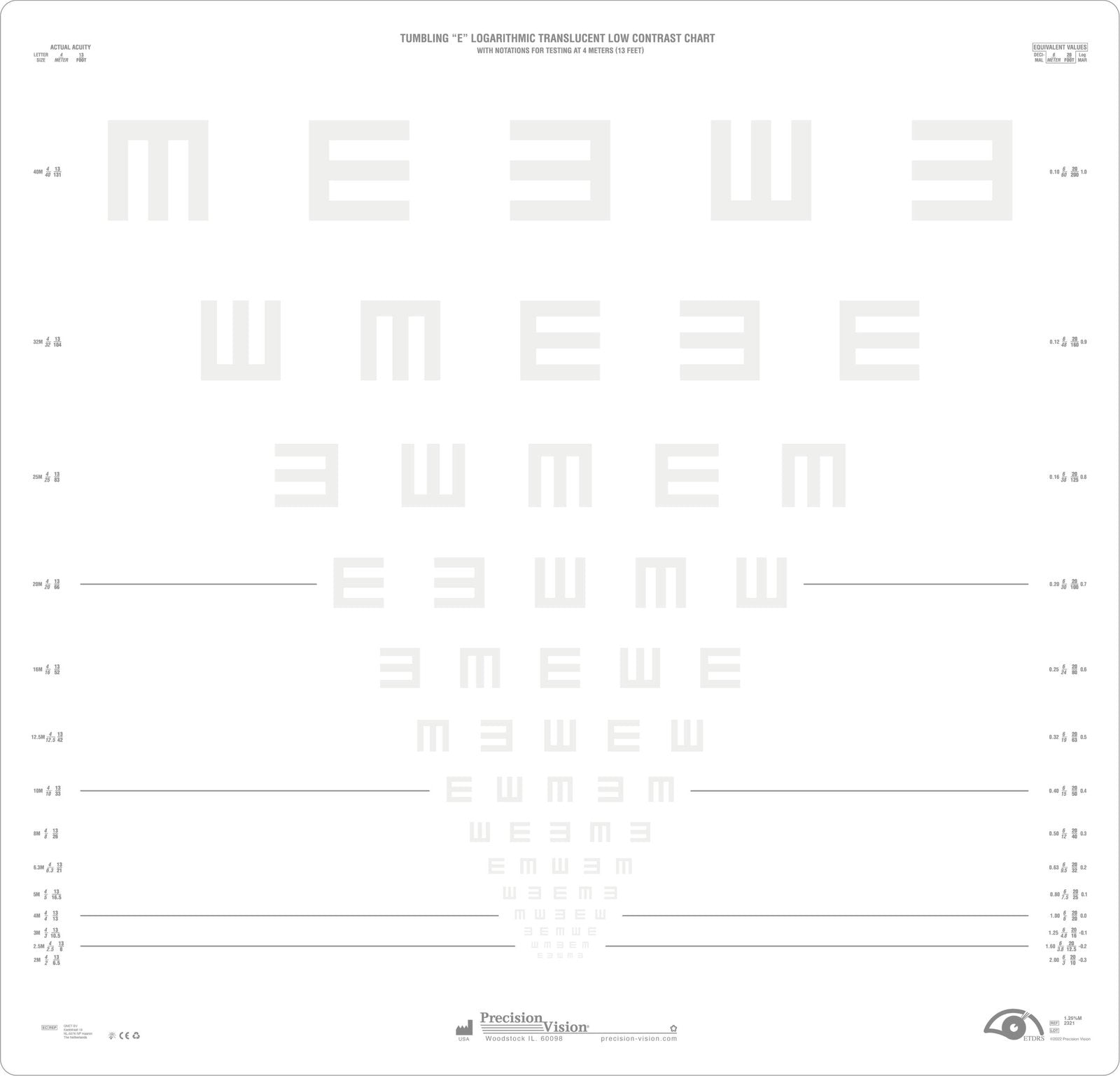 Tumbling "E" Translucent Chart