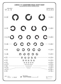 Logarithmic Landolt "C" Eye Chart at 2 Meters
