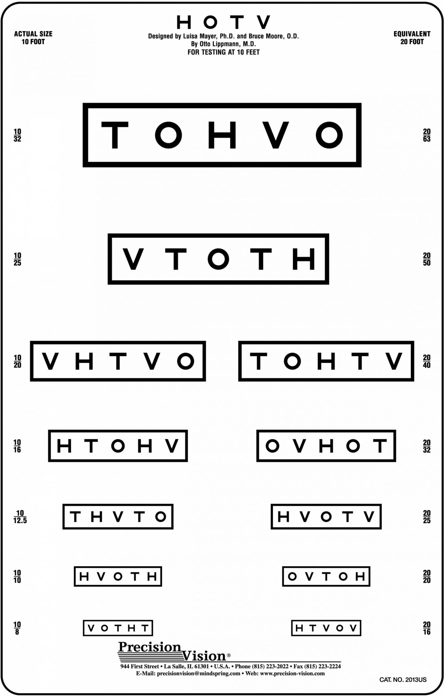 HOTV MassVat Vision Screening Test 50% Spacing