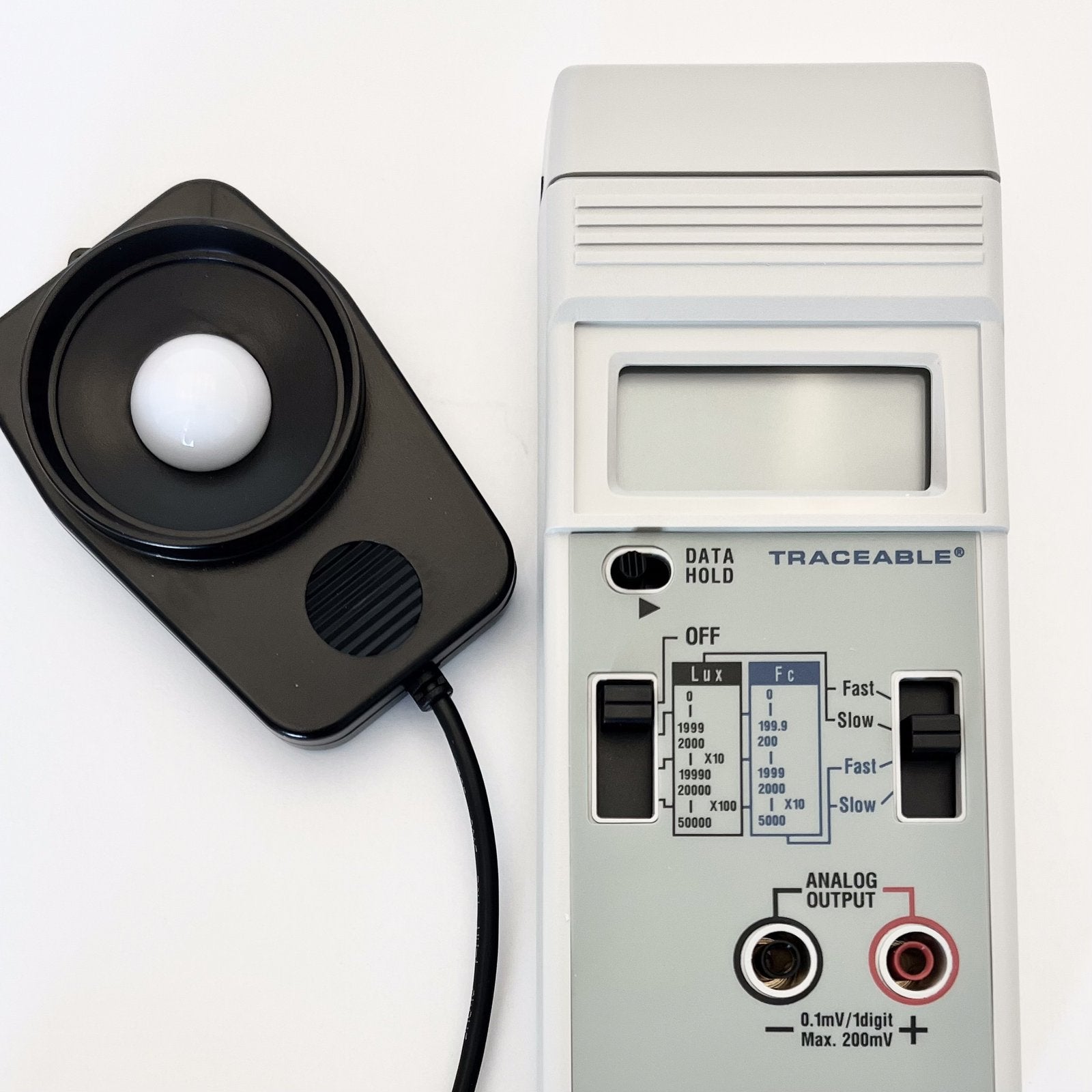 Calibrated Dual-Range Light Meter (Lux and Foot-Candles)