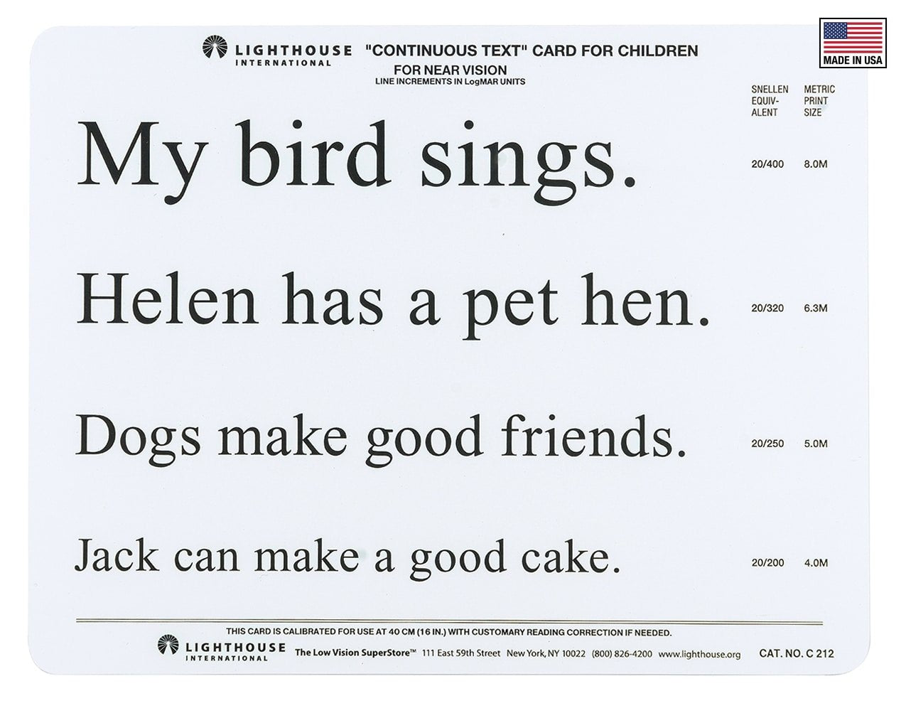 Lighthouse PowerCard "Bird" Continuous Text Card, 40cm / 16 in. LH 9264