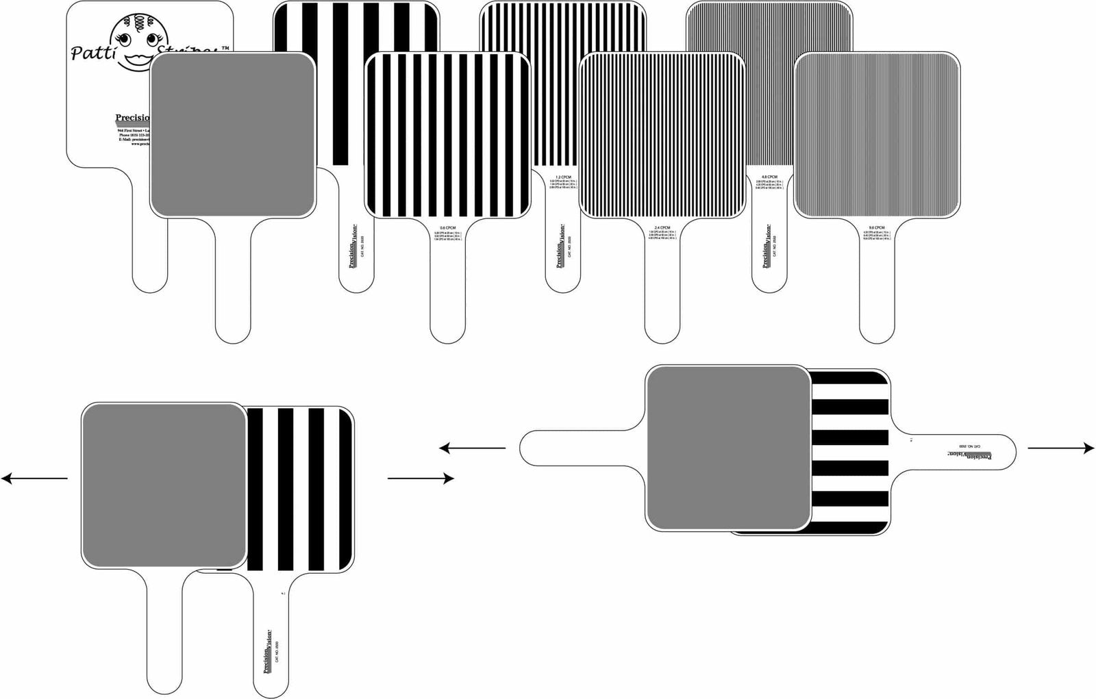 Patti Stripes Square Wave 4 Grating Paddles