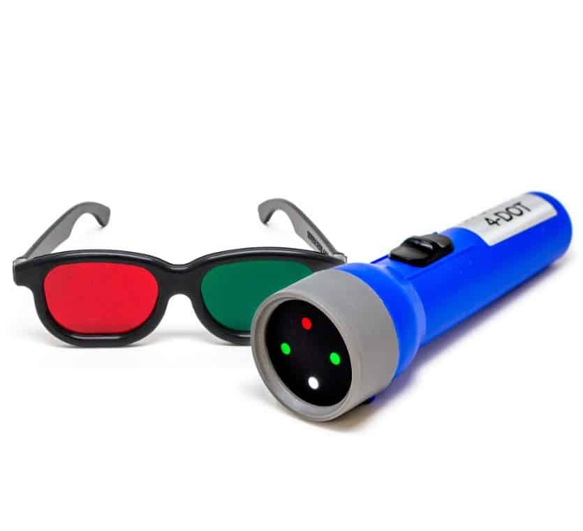Worth 4-Dot Test with Red/Green Glasses