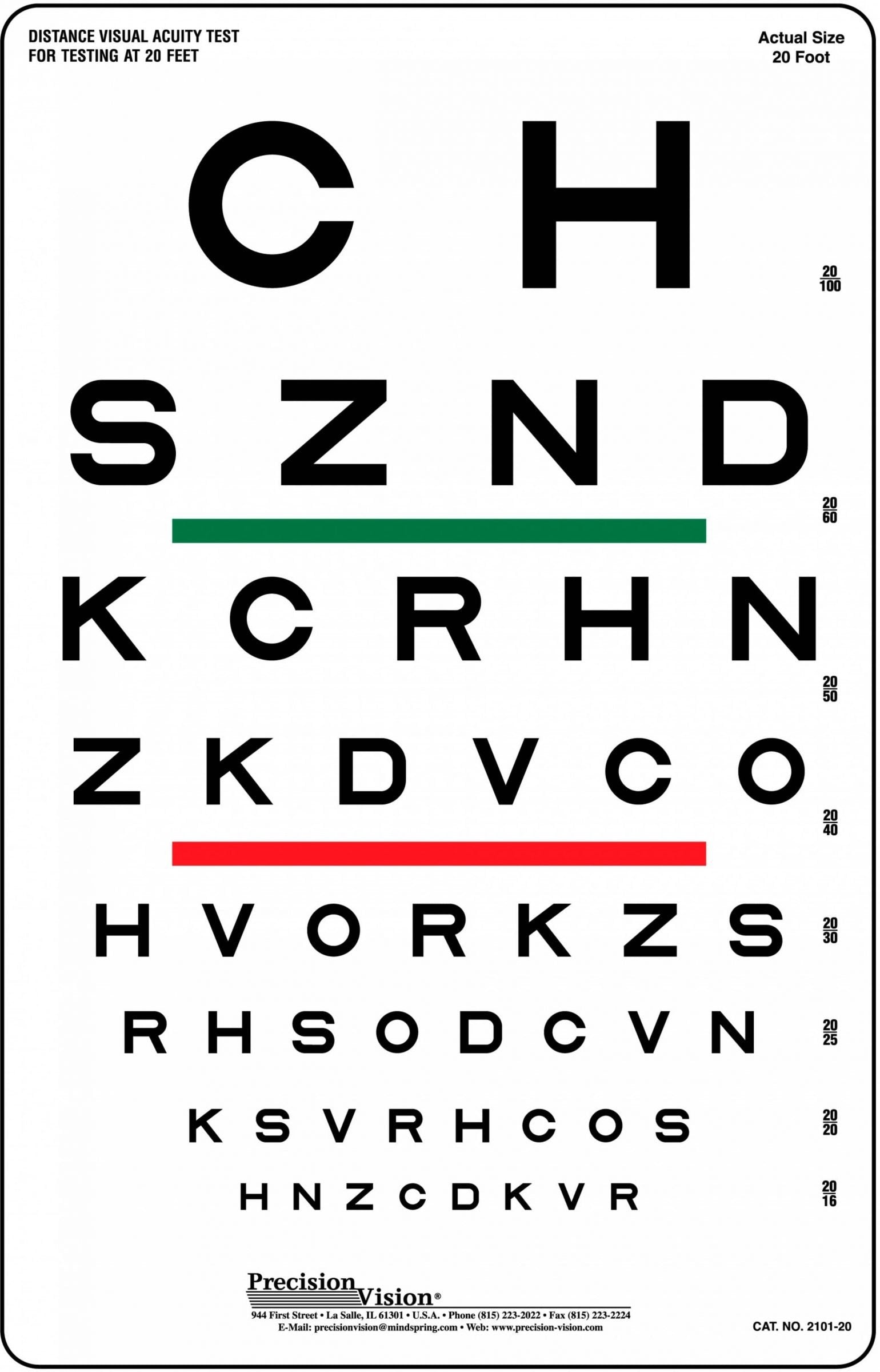 Sloan Striped Visual Acuity Chart