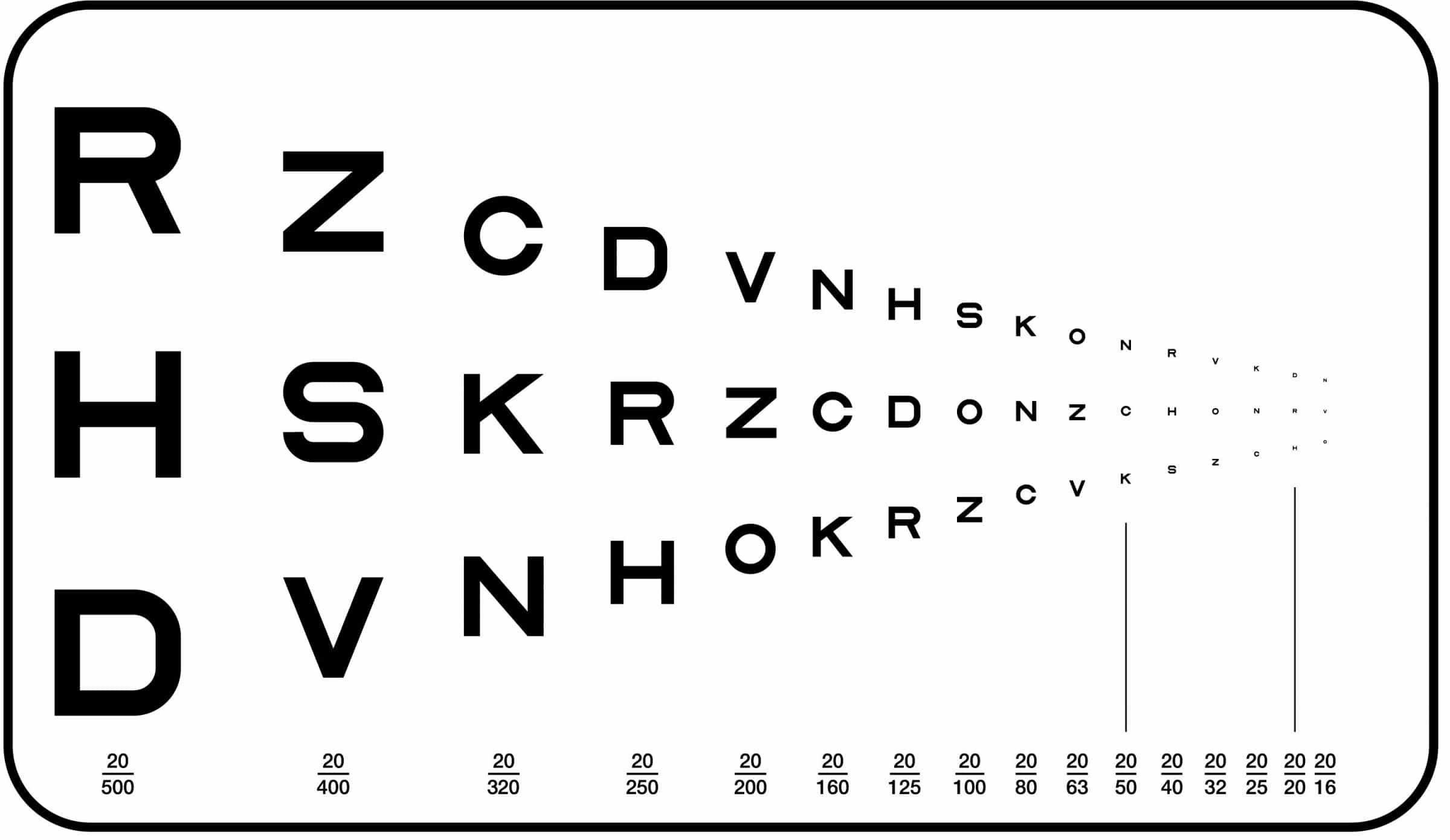 Traditional Runge Pocket Near Vision Card Precision Vision