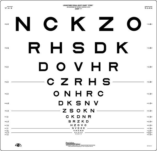 Original Series ETDRS Chart 1 - Precision Vision